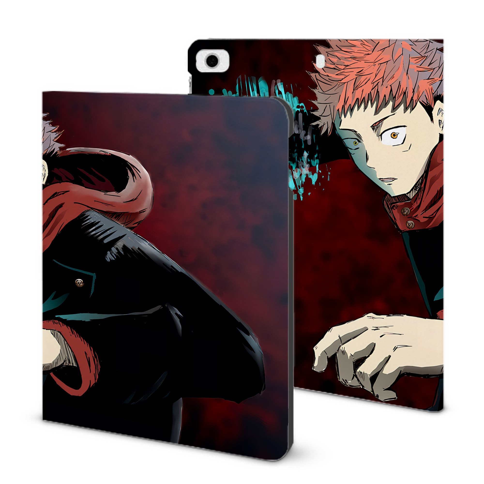 （画像用） 呪術廻戦 Jujutsu Kaisen IPad ケース ブック型 PUレザー TPU 耐衝撃 軽量 薄型 ペン収納なし 全面保護 IPad 各モデル対応